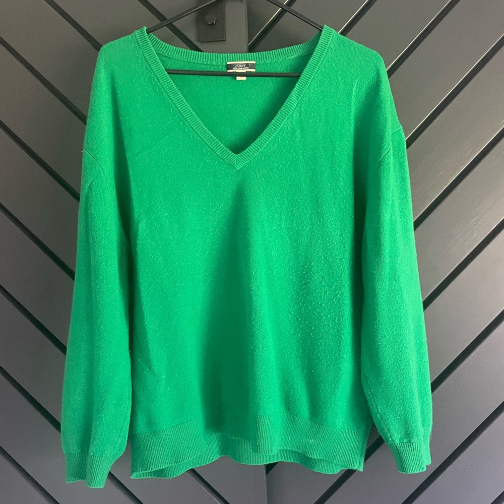 EUC - J Crew 100% Cashmere Sweater - Kelly Green (No longer sold online)
